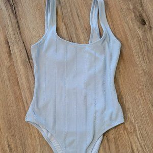Aerie Blue Low Back Swimsuits